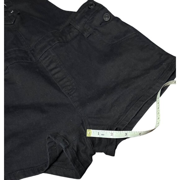 Pacsun Black Denim Overall Shorts With Lace-Up Front Women Size Small - Picture 11 of 13